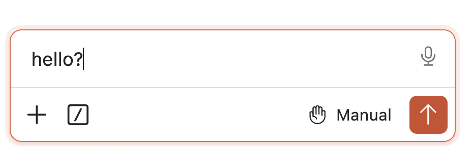 The Claude Code message box with the word hello typed into it