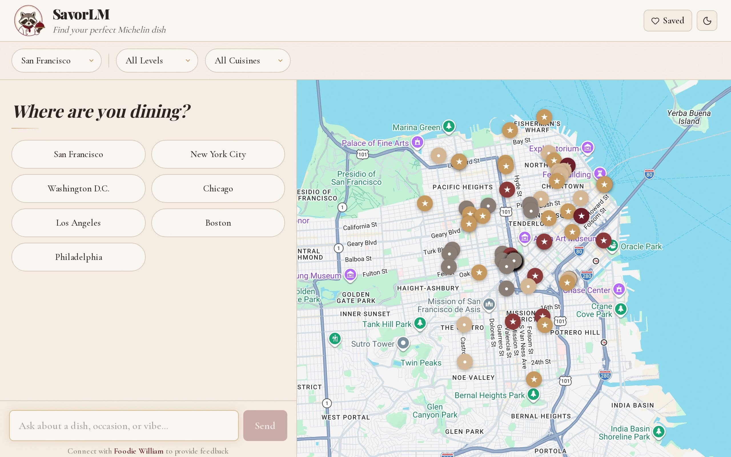 Screenshot of SavorLM