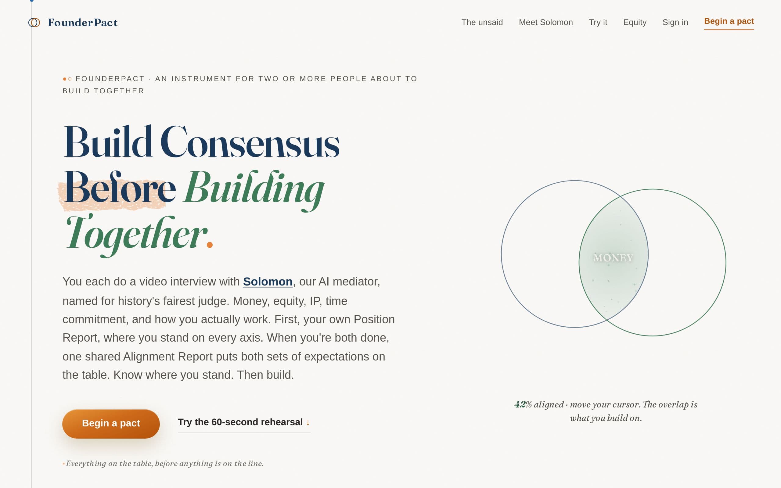 Screenshot of FounderPact