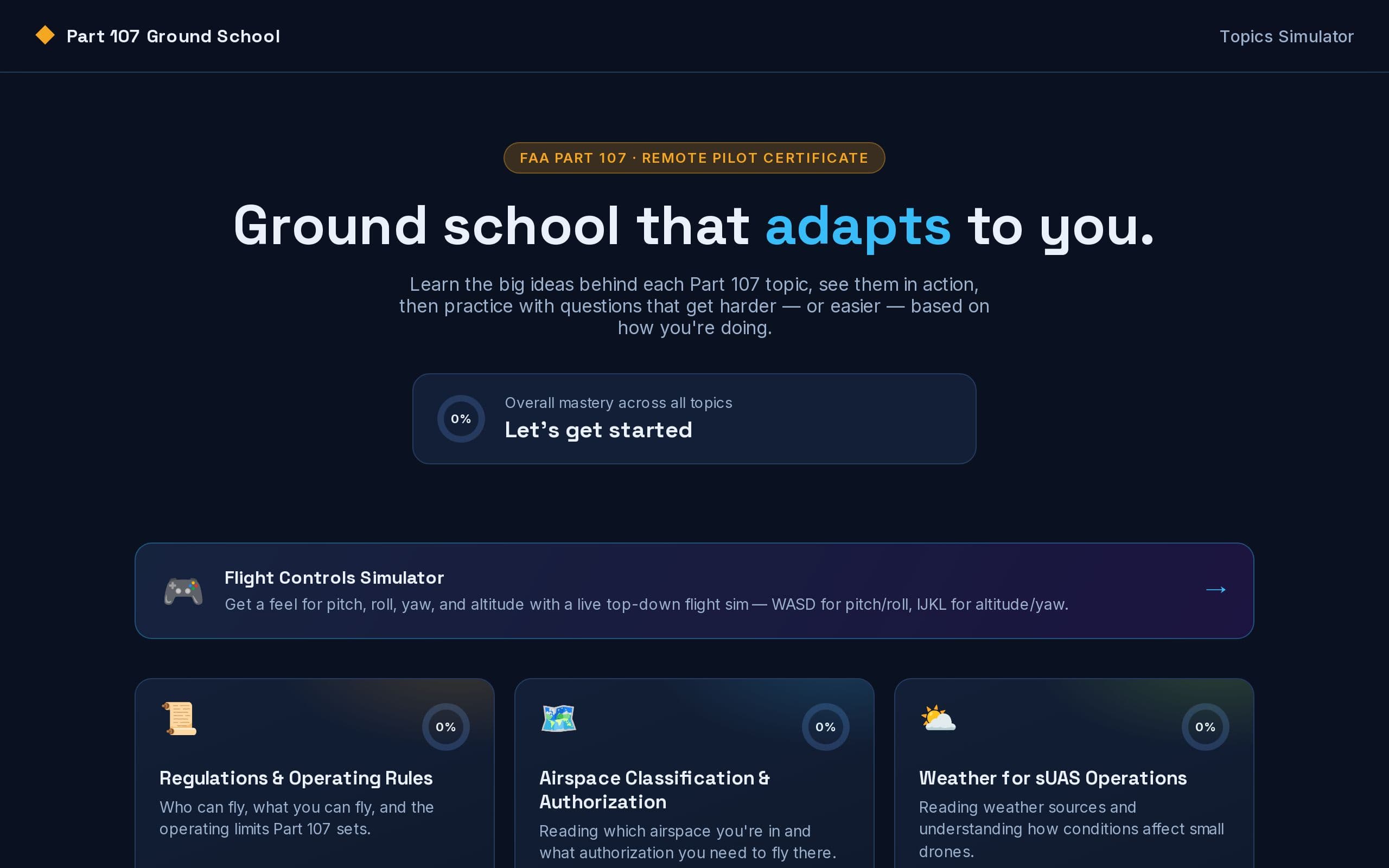Screenshot of Part 107 Ground School