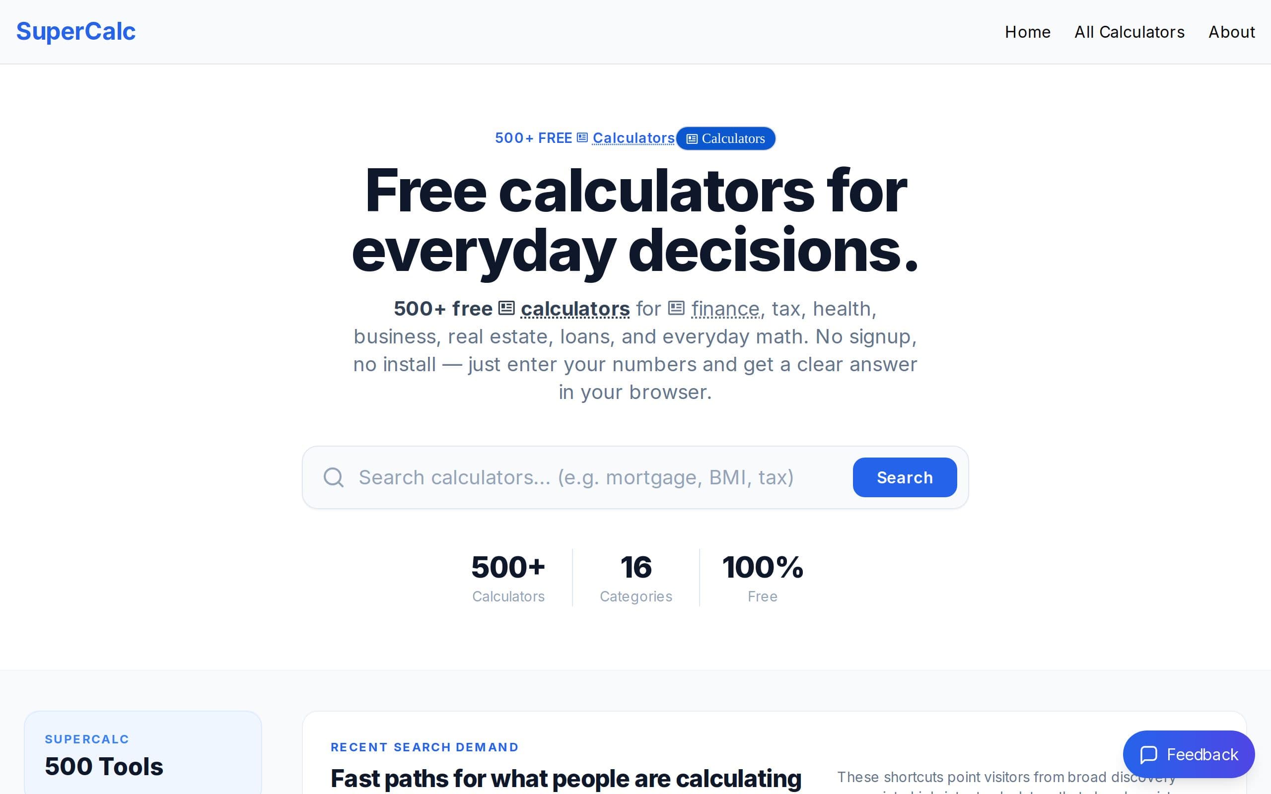 Screenshot of SuperCalc